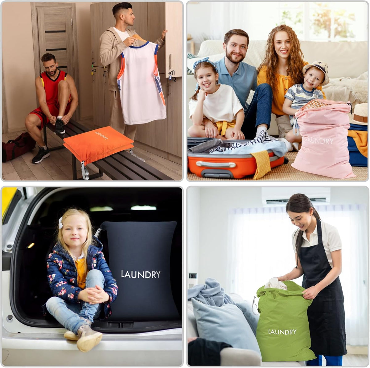 2 Pack Travel Laundry Bags for Dirty Clothes, Water-Resistant Nylon Wet Dry Bag with Zipper, Odor-Proof Washable Pouch for Gym, Swimming, College Dorm & Suitcase Organization