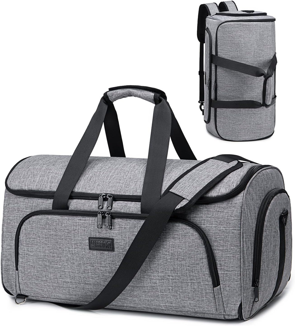 Garment Bags for Travel 58L Garment Bags Duffle Bag for Travel Convertible Carry On Garment Duffle Bag 4 in 1 Foldable Suit Bag with Shoes Compartment for Men Women Weekender，Dark Grey