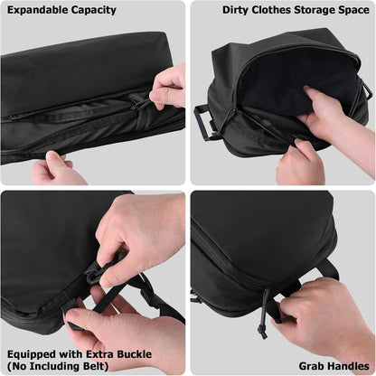 Compression Packing Cube for Travel, Luggage Organizers Packing Cubes for Carry On Suitcase, Compressible Expansion Dual Compartment Zipper Travel Organizer