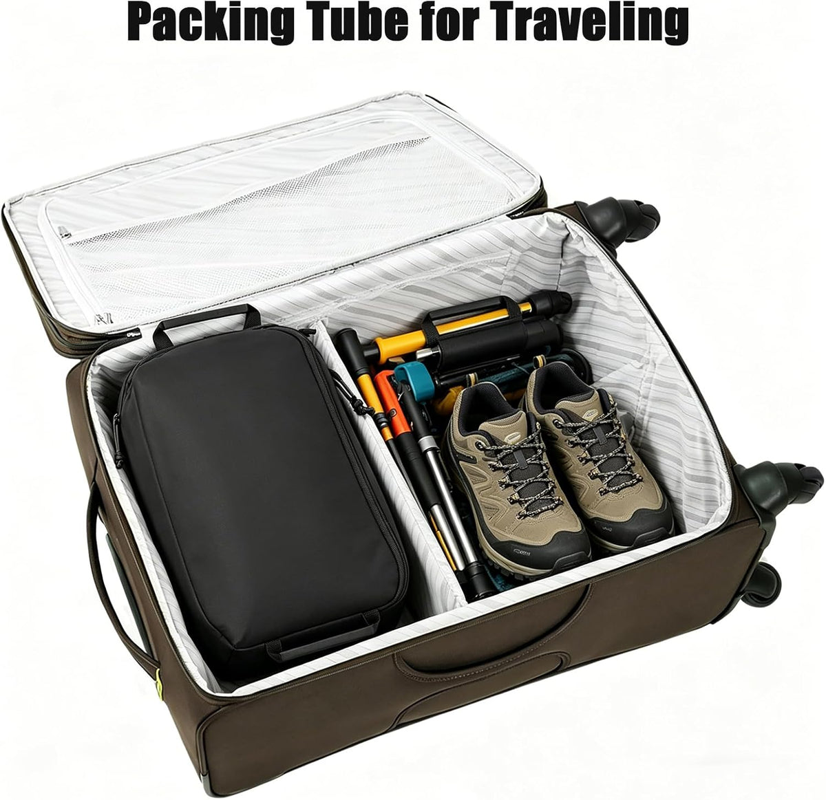 Compression Packing Cube for Travel, Luggage Organizers Packing Cubes for Carry On Suitcase, Compressible Expansion Dual Compartment Zipper Travel Organizer
