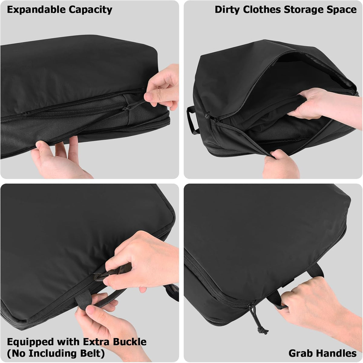 Compression Packing Cube for Travel, Luggage Organizers Packing Cubes for Carry On Suitcase, Compressible Expansion Dual Compartment Zipper Travel Organizer