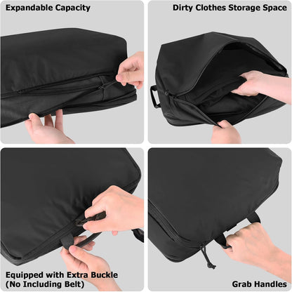 Compression Packing Cube for Travel, Luggage Organizers Packing Cubes for Carry On Suitcase, Compressible Expansion Dual Compartment Zipper Travel Organizer