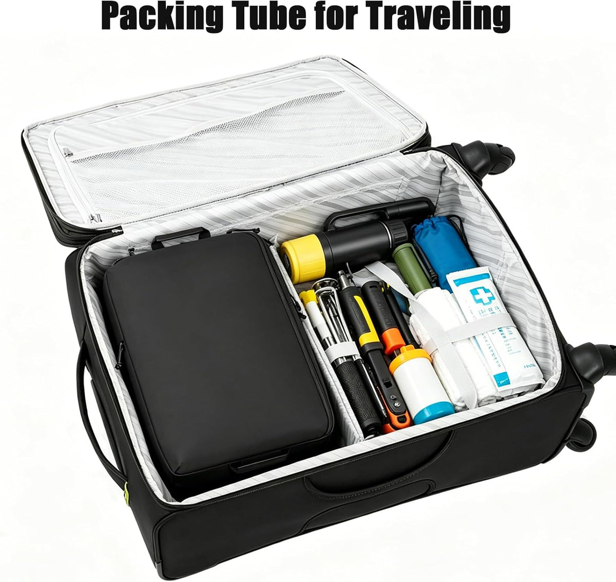 Compression Packing Cube for Travel, Luggage Organizers Packing Cubes for Carry On Suitcase, Compressible Expansion Dual Compartment Zipper Travel Organizer