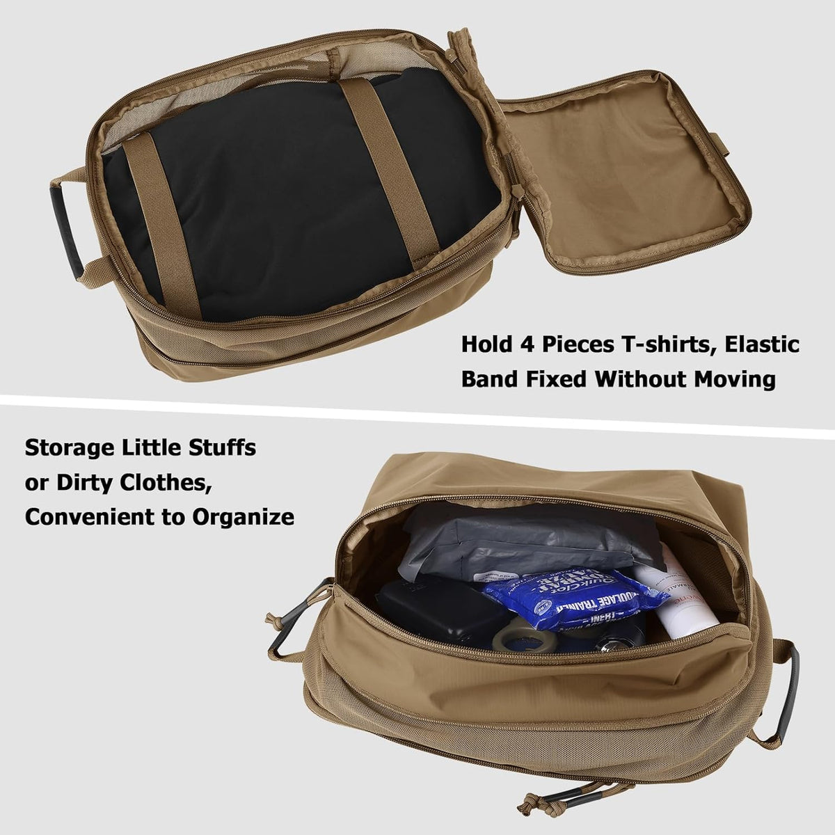 Compression Packing Cube for Travel, Luggage Organizers Packing Cubes for Carry On Suitcase, Compressible Expansion Dual Compartment Zipper Travel Organizer