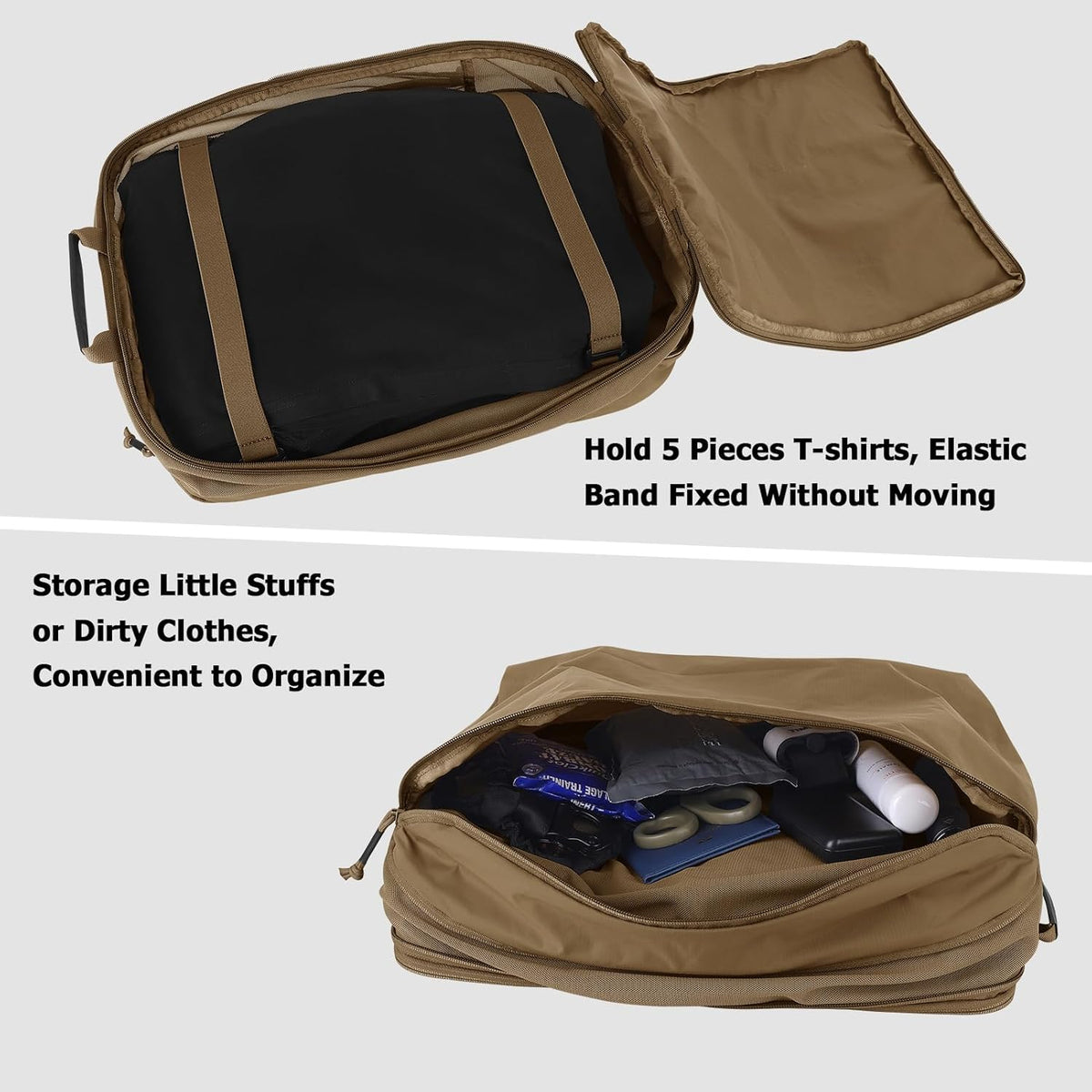Compression Packing Cube for Travel, Luggage Organizers Packing Cubes for Carry On Suitcase, Compressible Expansion Dual Compartment Zipper Travel Organizer