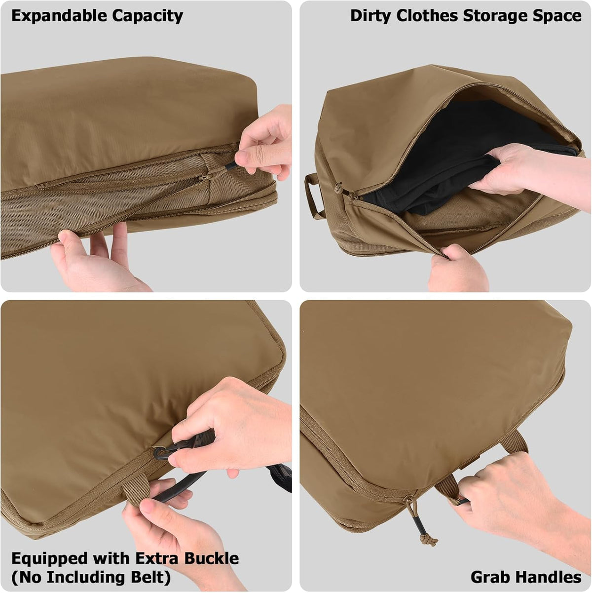 Compression Packing Cube for Travel, Luggage Organizers Packing Cubes for Carry On Suitcase, Compressible Expansion Dual Compartment Zipper Travel Organizer