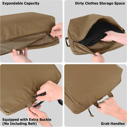 Compression Packing Cube for Travel, Luggage Organizers Packing Cubes for Carry On Suitcase, Compressible Expansion Dual Compartment Zipper Travel Organizer