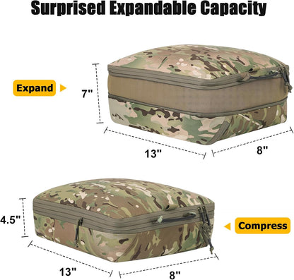Compression Packing Cube for Travel, Luggage Organizers Packing Cubes for Carry On Suitcase, Compressible Expansion Dual Compartment Zipper Travel Organizer