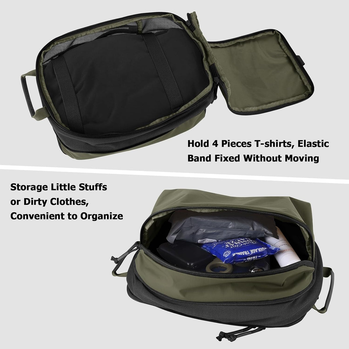 Compression Packing Cube for Travel, Luggage Organizers Packing Cubes for Carry On Suitcase, Compressible Expansion Dual Compartment Zipper Travel Organizer