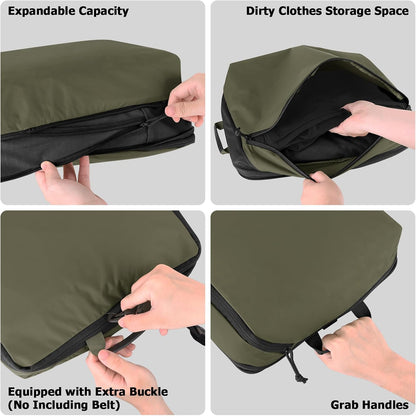 Compression Packing Cube for Travel, Luggage Organizers Packing Cubes for Carry On Suitcase, Compressible Expansion Dual Compartment Zipper Travel Organizer