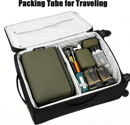 Compression Packing Cube for Travel, Luggage Organizers Packing Cubes for Carry On Suitcase, Compressible Expansion Dual Compartment Zipper Travel Organizer