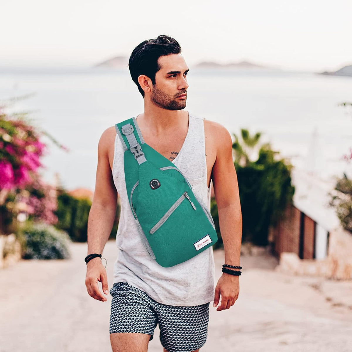 Sling Bag,Small Crossbody Sling Backpack,Water Resistant Shoulder Daypack for Travel,Anti Thief Chest Bag for Hiking(Black(New))