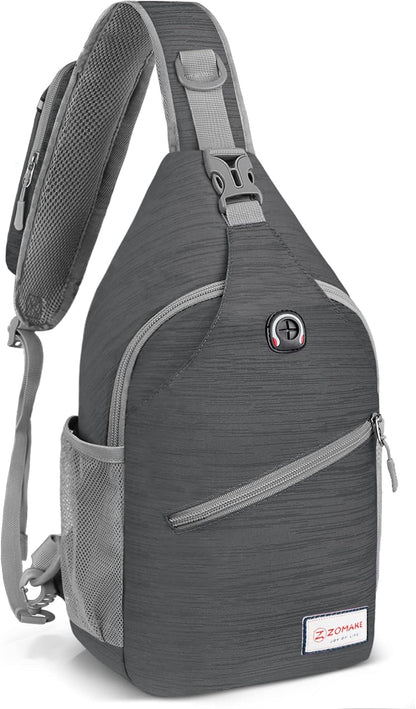 Sling Bag,Small Crossbody Sling Backpack,Water Resistant Shoulder Daypack for Travel,Anti Thief Chest Bag for Hiking(Black(New))
