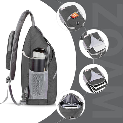Sling Bag,Small Crossbody Sling Backpack,Water Resistant Shoulder Daypack for Travel,Anti Thief Chest Bag for Hiking(Black(New))