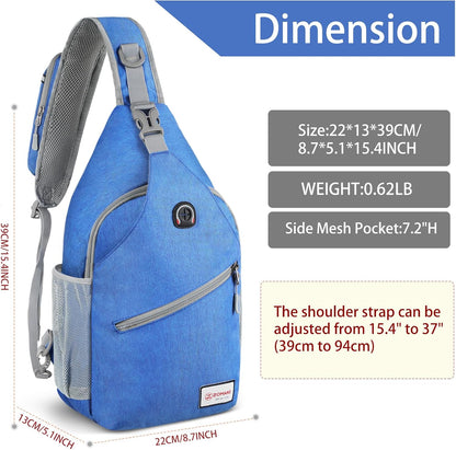 Sling Bag,Small Crossbody Sling Backpack,Water Resistant Shoulder Daypack for Travel,Anti Thief Chest Bag for Hiking(Black(New))