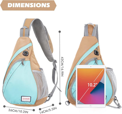 Sling Bag,Small Crossbody Sling Backpack,Water Resistant Shoulder Daypack for Travel,Anti Thief Chest Bag for Hiking(Black(New))