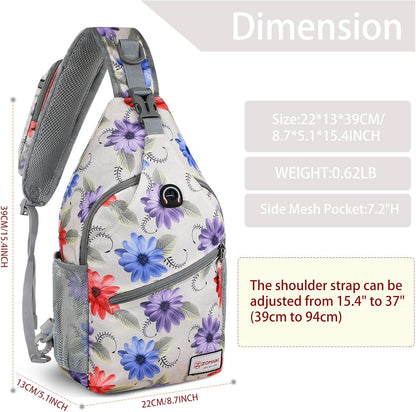 Sling Bag,Small Crossbody Sling Backpack,Water Resistant Shoulder Daypack for Travel,Anti Thief Chest Bag for Hiking(Black(New))