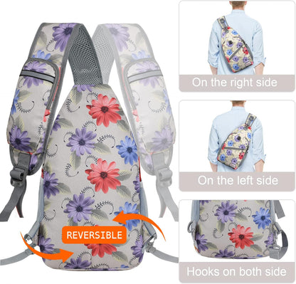 Sling Bag,Small Crossbody Sling Backpack,Water Resistant Shoulder Daypack for Travel,Anti Thief Chest Bag for Hiking(Black(New))