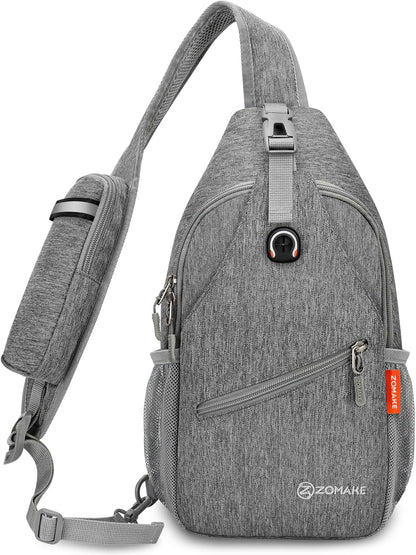 Sling Bag,Small Crossbody Sling Backpack,Water Resistant Shoulder Daypack for Travel,Anti Thief Chest Bag for Hiking(Black(New))
