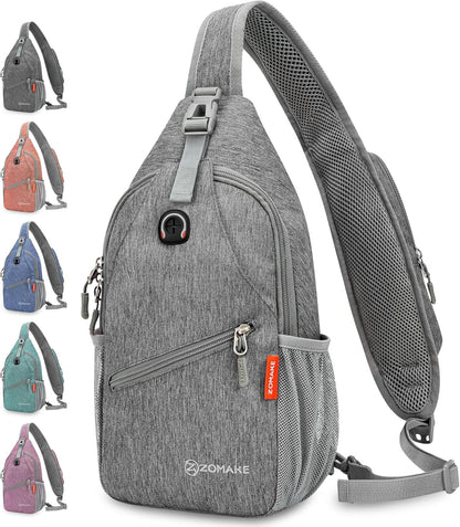 Sling Bag,Small Crossbody Sling Backpack,Water Resistant Shoulder Daypack for Travel,Anti Thief Chest Bag for Hiking(Black(New))