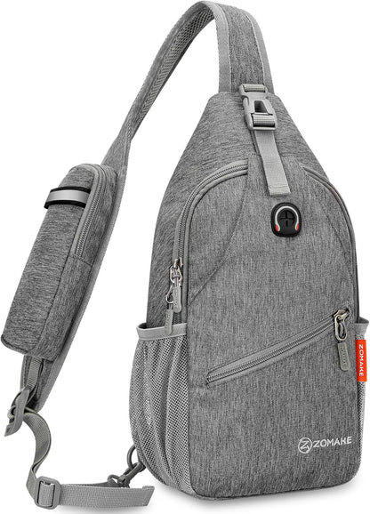 Sling Bag,Small Crossbody Sling Backpack,Water Resistant Shoulder Daypack for Travel,Anti Thief Chest Bag for Hiking(Black(New))