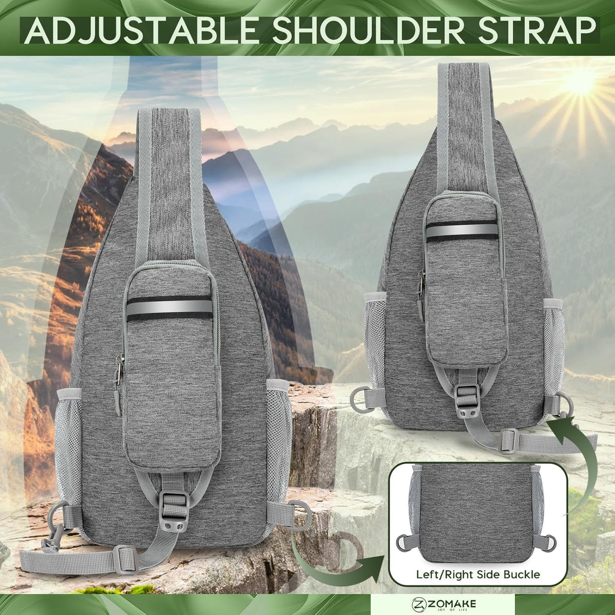 Sling Bag,Small Crossbody Sling Backpack,Water Resistant Shoulder Daypack for Travel,Anti Thief Chest Bag for Hiking(Black(New))