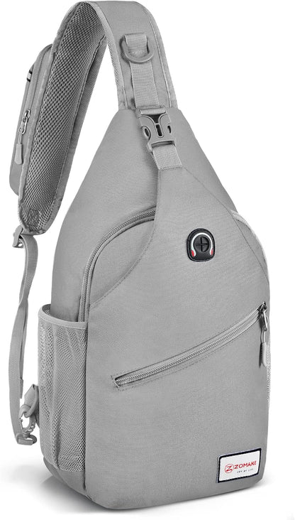 Sling Bag,Small Crossbody Sling Backpack,Water Resistant Shoulder Daypack for Travel,Anti Thief Chest Bag for Hiking(Black(New))