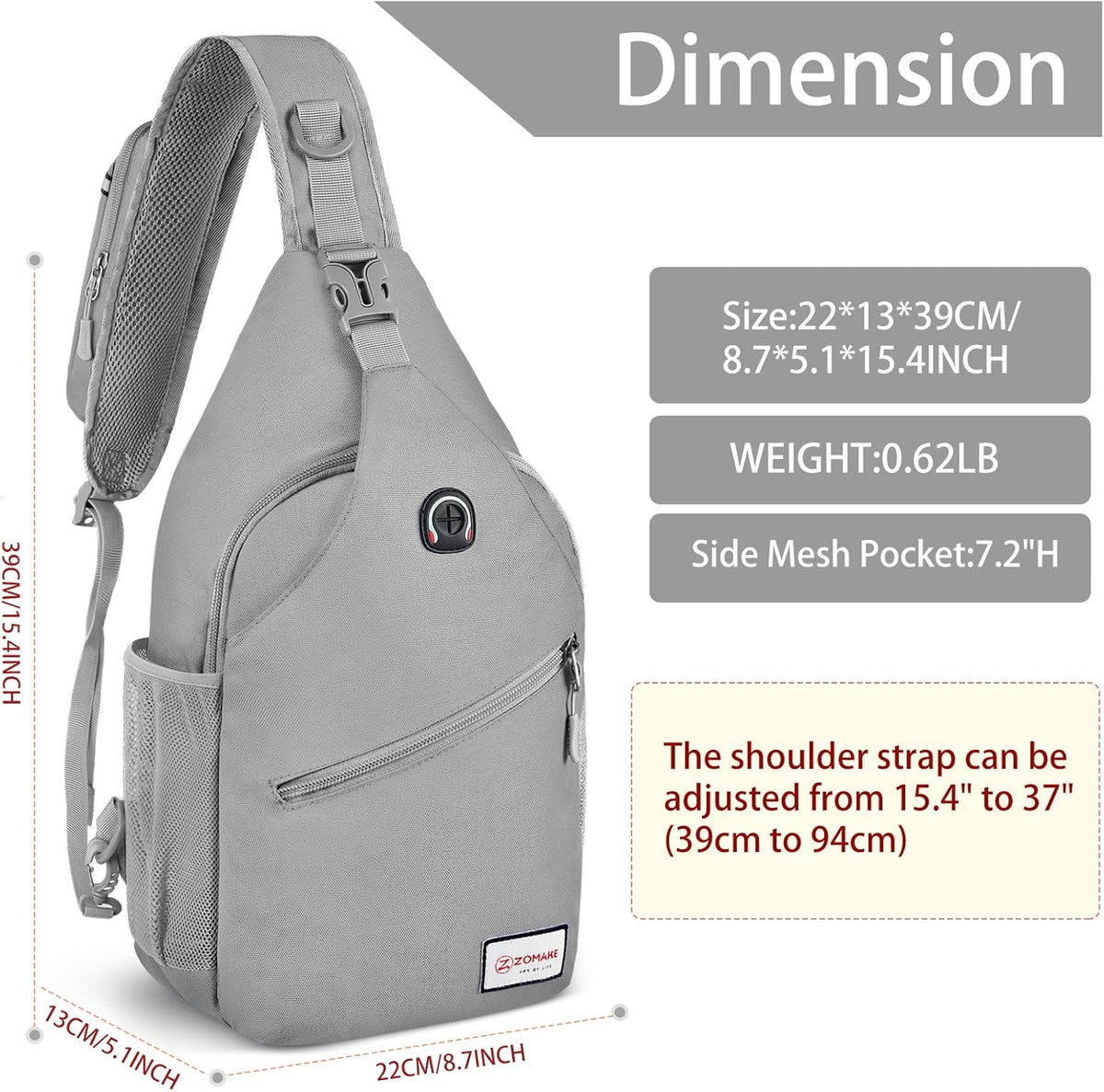 Sling Bag,Small Crossbody Sling Backpack,Water Resistant Shoulder Daypack for Travel,Anti Thief Chest Bag for Hiking(Black(New))
