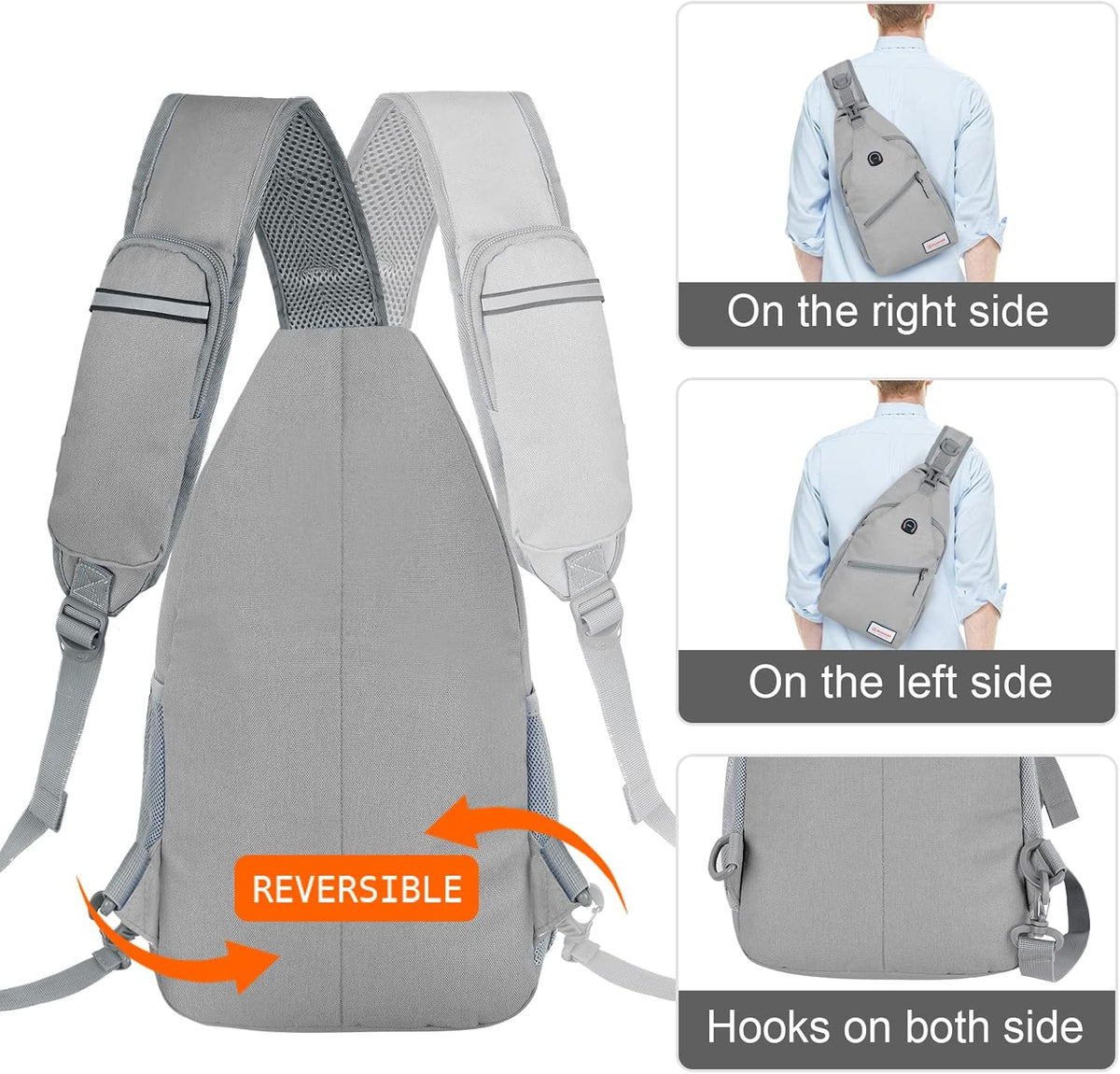 Sling Bag,Small Crossbody Sling Backpack,Water Resistant Shoulder Daypack for Travel,Anti Thief Chest Bag for Hiking(Black(New))