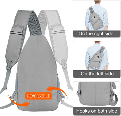 Sling Bag,Small Crossbody Sling Backpack,Water Resistant Shoulder Daypack for Travel,Anti Thief Chest Bag for Hiking(Black(New))