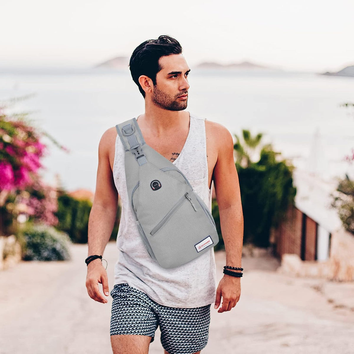 Sling Bag,Small Crossbody Sling Backpack,Water Resistant Shoulder Daypack for Travel,Anti Thief Chest Bag for Hiking(Black(New))