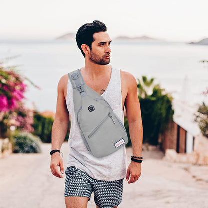 Sling Bag,Small Crossbody Sling Backpack,Water Resistant Shoulder Daypack for Travel,Anti Thief Chest Bag for Hiking(Black(New))