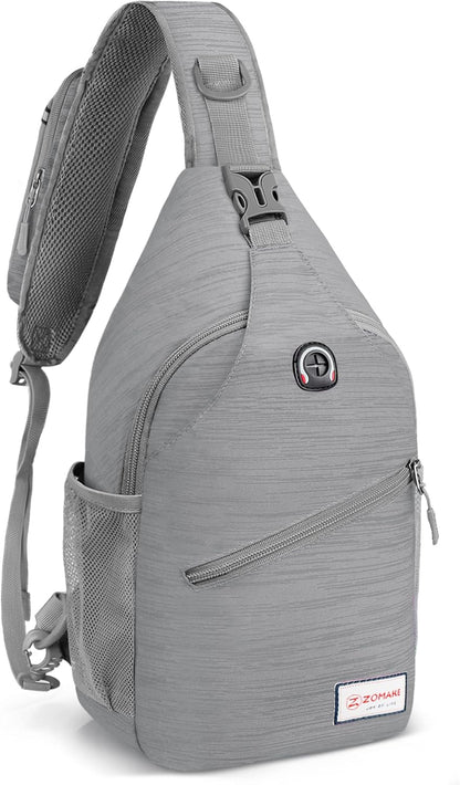 Sling Bag,Small Crossbody Sling Backpack,Water Resistant Shoulder Daypack for Travel,Anti Thief Chest Bag for Hiking(Black(New))
