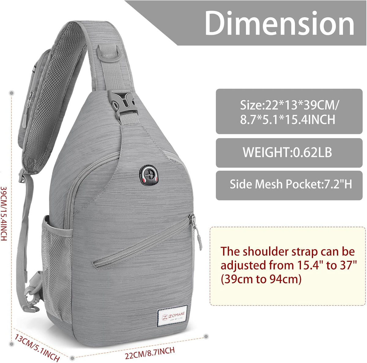 Sling Bag,Small Crossbody Sling Backpack,Water Resistant Shoulder Daypack for Travel,Anti Thief Chest Bag for Hiking(Black(New))