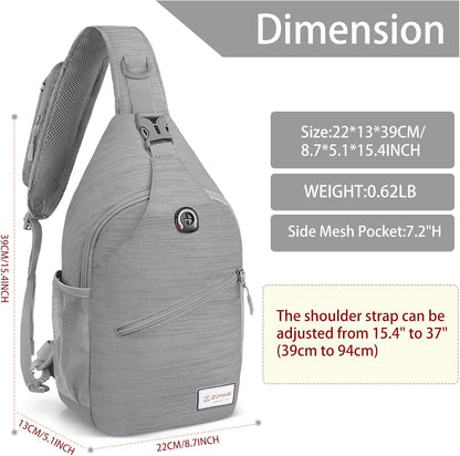 Sling Bag,Small Crossbody Sling Backpack,Water Resistant Shoulder Daypack for Travel,Anti Thief Chest Bag for Hiking(Black(New))
