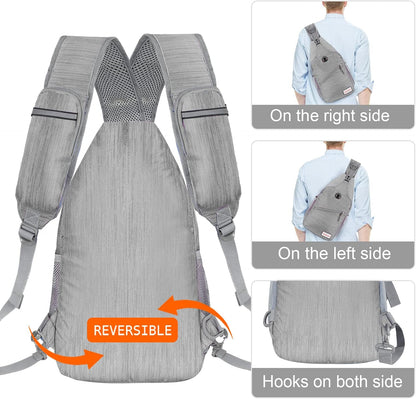 Sling Bag,Small Crossbody Sling Backpack,Water Resistant Shoulder Daypack for Travel,Anti Thief Chest Bag for Hiking(Black(New))