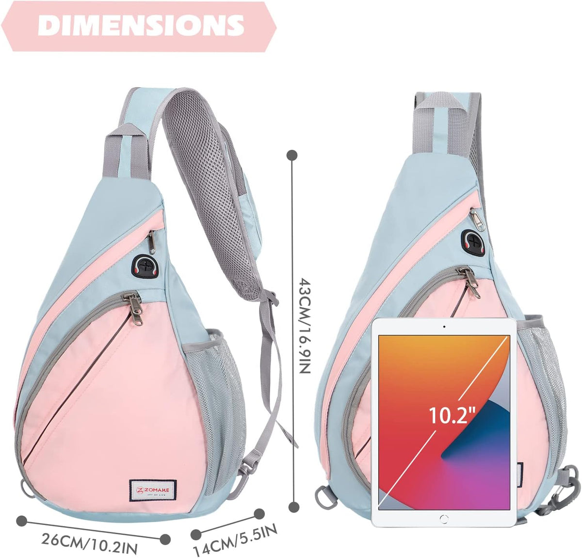Sling Bag,Small Crossbody Sling Backpack,Water Resistant Shoulder Daypack for Travel,Anti Thief Chest Bag for Hiking(Black(New))