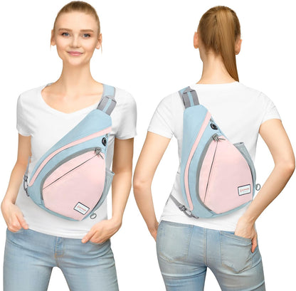 Sling Bag,Small Crossbody Sling Backpack,Water Resistant Shoulder Daypack for Travel,Anti Thief Chest Bag for Hiking(Black(New))