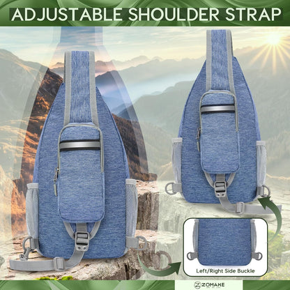 Sling Bag,Small Crossbody Sling Backpack,Water Resistant Shoulder Daypack for Travel,Anti Thief Chest Bag for Hiking(Black(New))