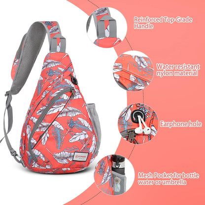 Sling Bag,Small Crossbody Sling Backpack,Water Resistant Shoulder Daypack for Travel,Anti Thief Chest Bag for Hiking(Black(New))