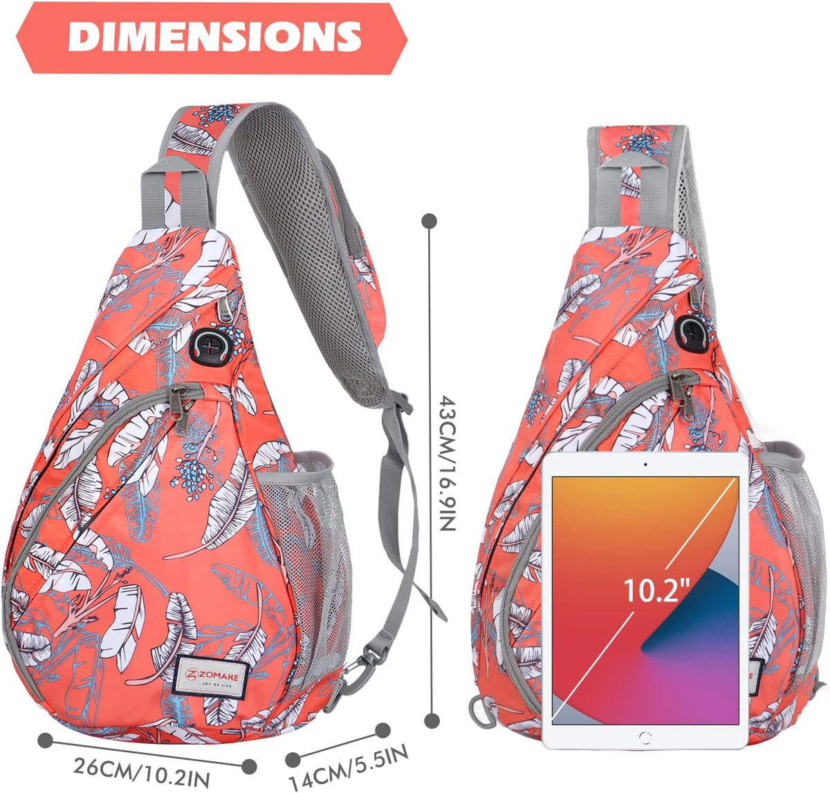 Sling Bag,Small Crossbody Sling Backpack,Water Resistant Shoulder Daypack for Travel,Anti Thief Chest Bag for Hiking(Black(New))