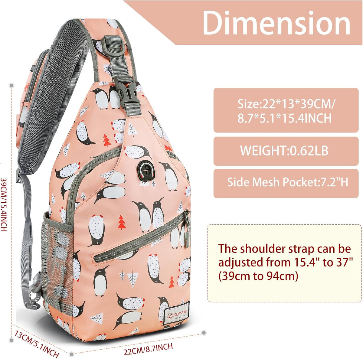 Sling Bag,Small Crossbody Sling Backpack,Water Resistant Shoulder Daypack for Travel,Anti Thief Chest Bag for Hiking(Black(New))