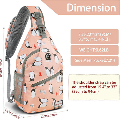 Sling Bag,Small Crossbody Sling Backpack,Water Resistant Shoulder Daypack for Travel,Anti Thief Chest Bag for Hiking(Black(New))