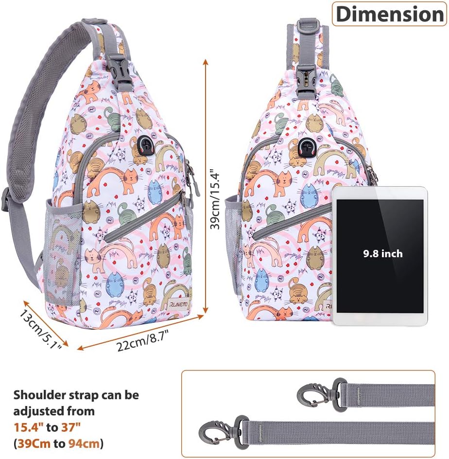 Sling Bag,Small Crossbody Sling Backpack,Water Resistant Shoulder Daypack for Travel,Anti Thief Chest Bag for Hiking(Black(New))
