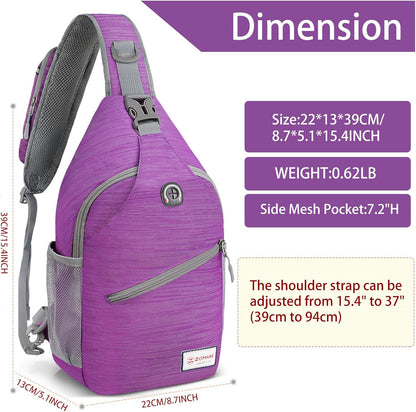 Sling Bag,Small Crossbody Sling Backpack,Water Resistant Shoulder Daypack for Travel,Anti Thief Chest Bag for Hiking(Black(New))