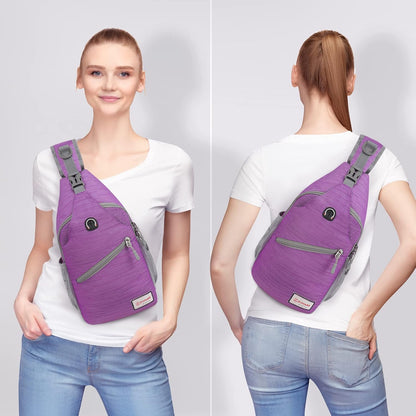 Sling Bag,Small Crossbody Sling Backpack,Water Resistant Shoulder Daypack for Travel,Anti Thief Chest Bag for Hiking(Black(New))