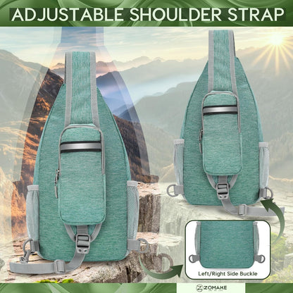 Sling Bag,Small Crossbody Sling Backpack,Water Resistant Shoulder Daypack for Travel,Anti Thief Chest Bag for Hiking(Black(New))