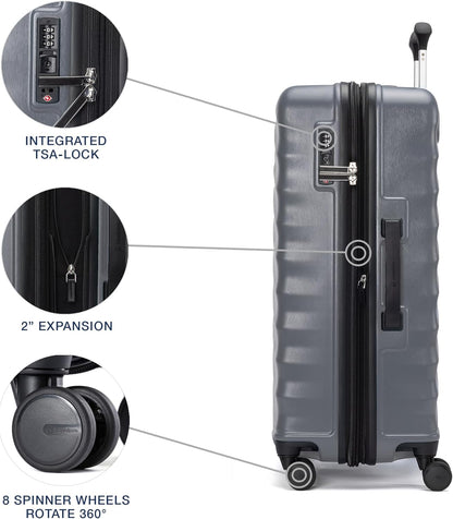 Maxlite Air V2 Hardside Expandable Carry on Luggage, 8 Spinner Wheels, Lightweight Hard Shell Suitcase, TSA lock, Slate Green, Carry On 20-Inch