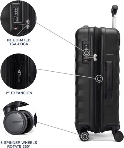 Maxlite Air V2 Hardside Expandable Carry on Luggage, 8 Spinner Wheels, Lightweight Hard Shell Suitcase, TSA lock, Slate Green, Carry On 20-Inch