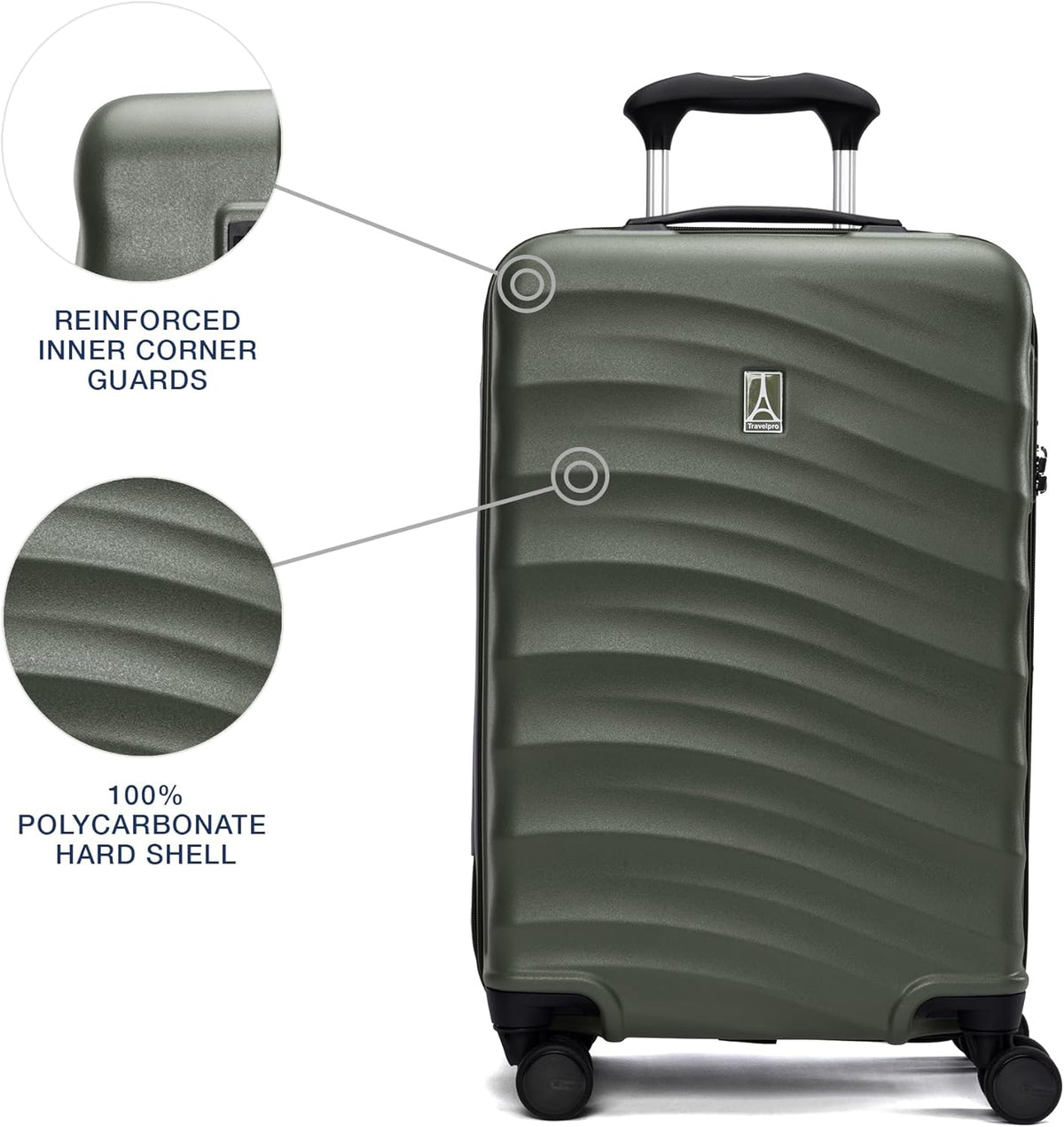 Maxlite Air V2 Hardside Expandable Carry on Luggage, 8 Spinner Wheels, Lightweight Hard Shell Suitcase, TSA lock, Slate Green, Carry On 20-Inch